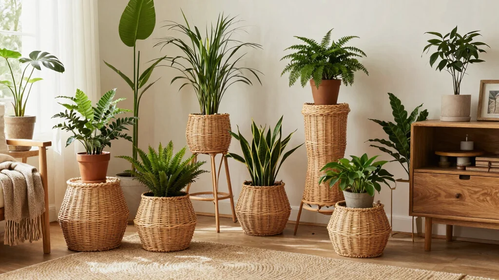 9 Wicker Plant Stands That Are Practically Begging to Be in Your Living Room